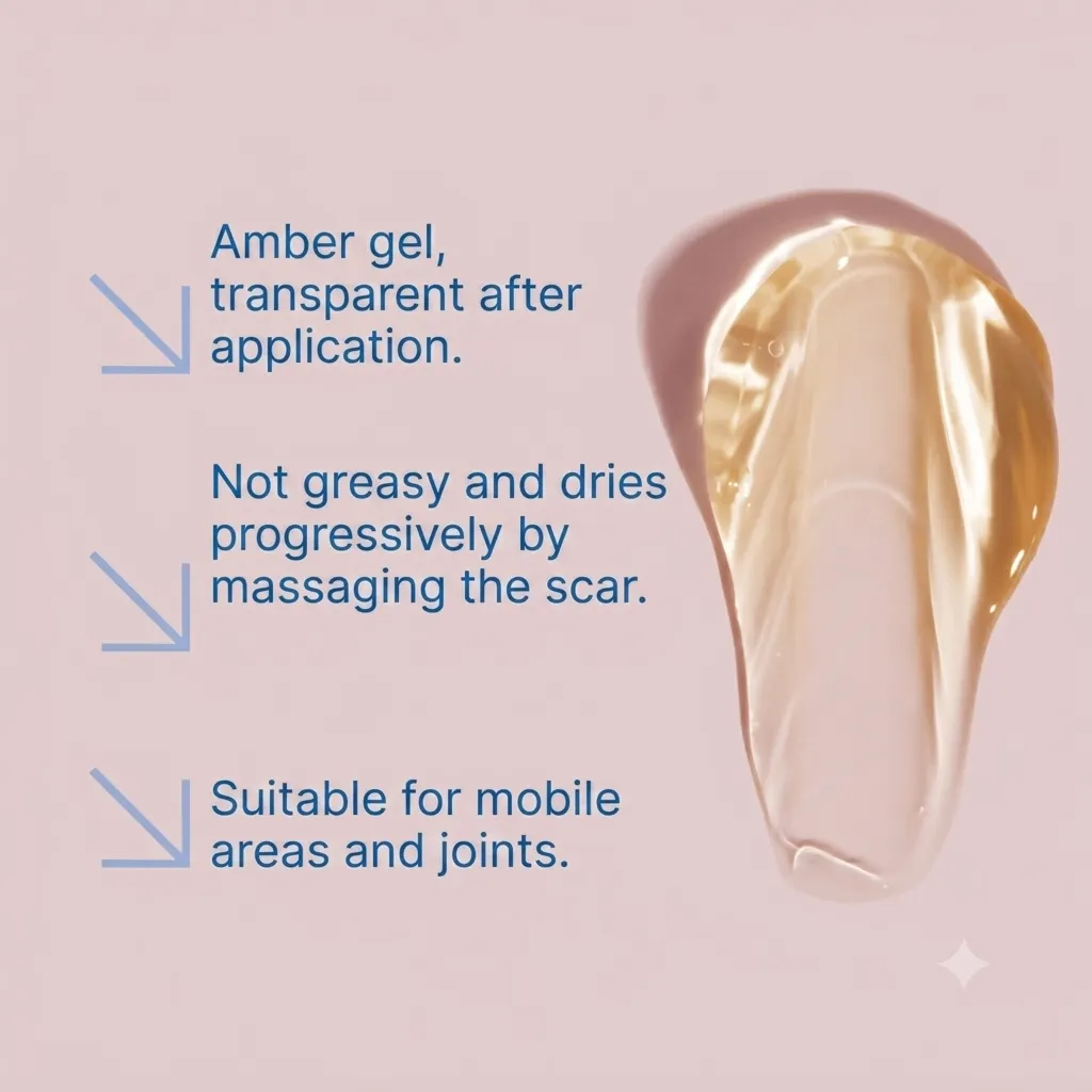 Scatola e flacone di Kaloidon Gel: il gel per il trattamento delle cicatrici chirurgiche.
